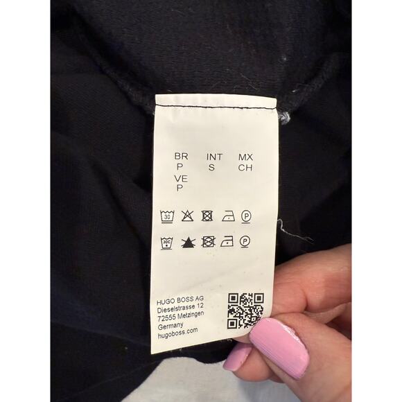 HUGO by HUGO BOSS Quarter Zip Regular Fit Sweatshirt Black Women's Size Small - Picture 8 of 11